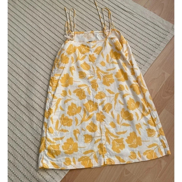 Old Navy - Yellow Linen Blend Floral Dress - Picture 5 of 8